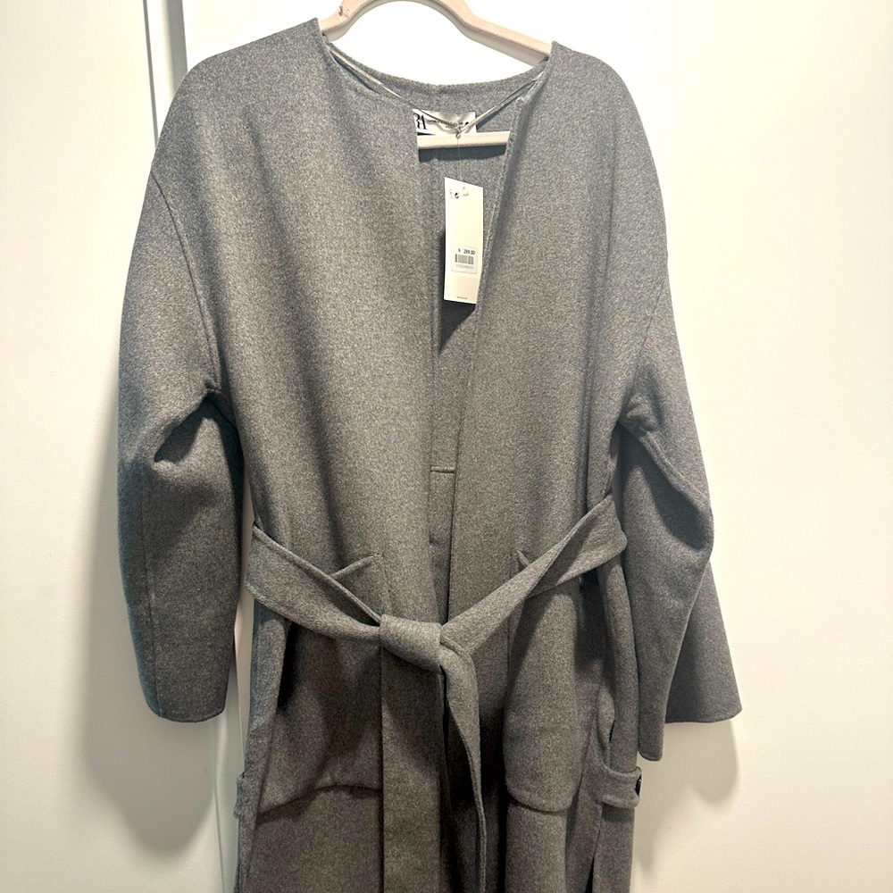 DOUBLE FACED WOOL BLEND COAT ZW COLLECTION.